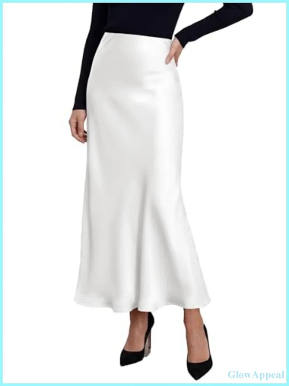 Women's Silk Satin Maxi Skirt High Waisted Mermaid Bodycon Fall Trendy